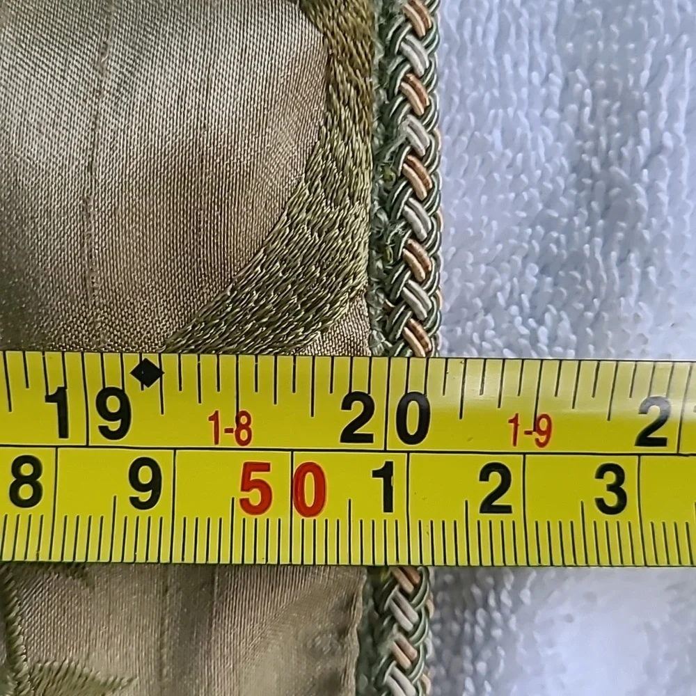 2 Embroidered Pillow‎ Sham Covers Beautiful light Olive green Floral Embroidered